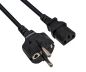 Preview: DINIC Netzkabel Schutzkontaktstecker gerade auf C13, schwarz